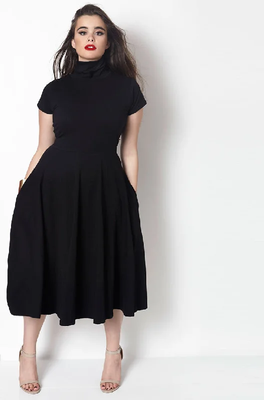 The Queens Vow Turtleneck Skater Midi Dress