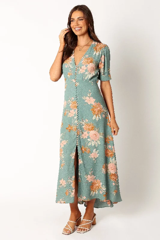 Frampton Midi Dress - Blue Floral