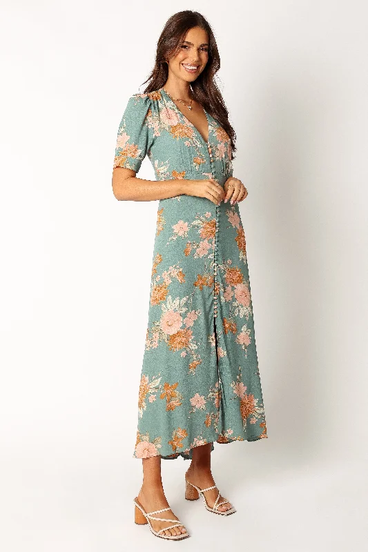 Frampton Midi Dress - Blue Floral