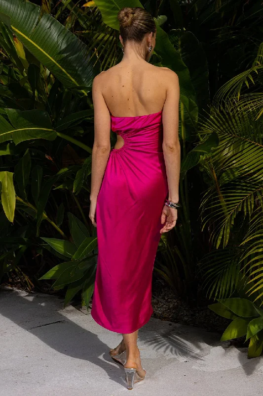 Saraya Midi Dress - Hot Pink