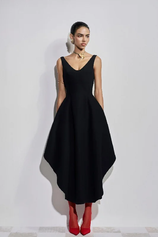 Solange Asymmetric Sleeveless Polyester Ankle Length Dress