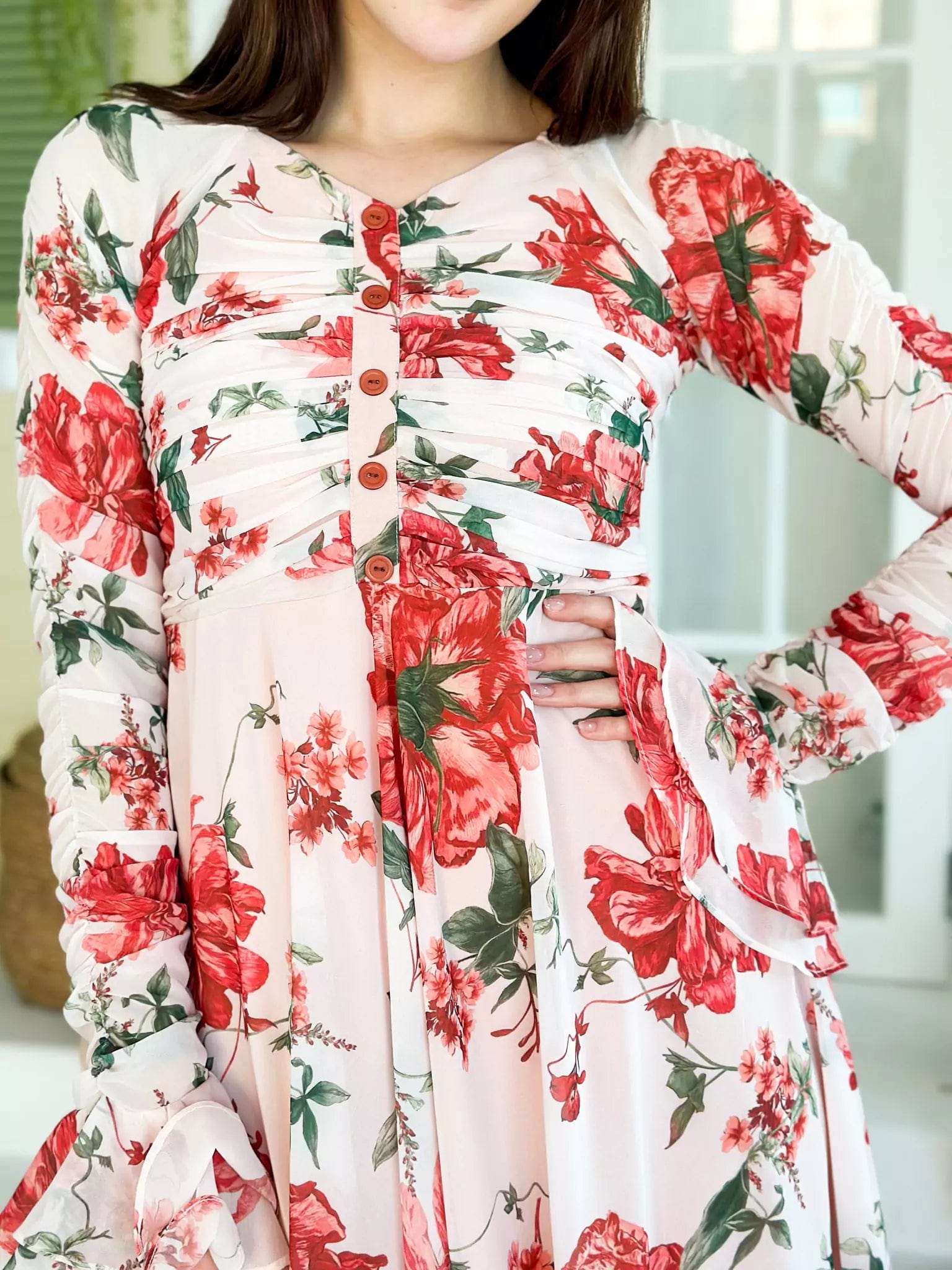 Dahlia Floral Long Dress