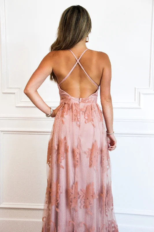 Here Comes the Bride Maxi Dress: Mauve