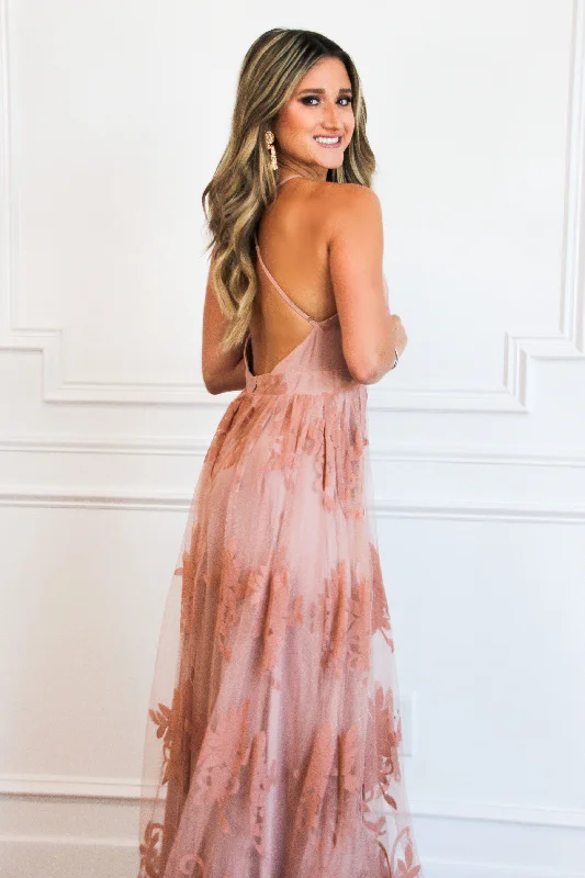 Here Comes the Bride Maxi Dress: Mauve