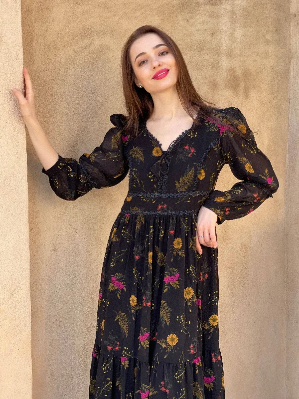 Mayday - Black Floral Dress