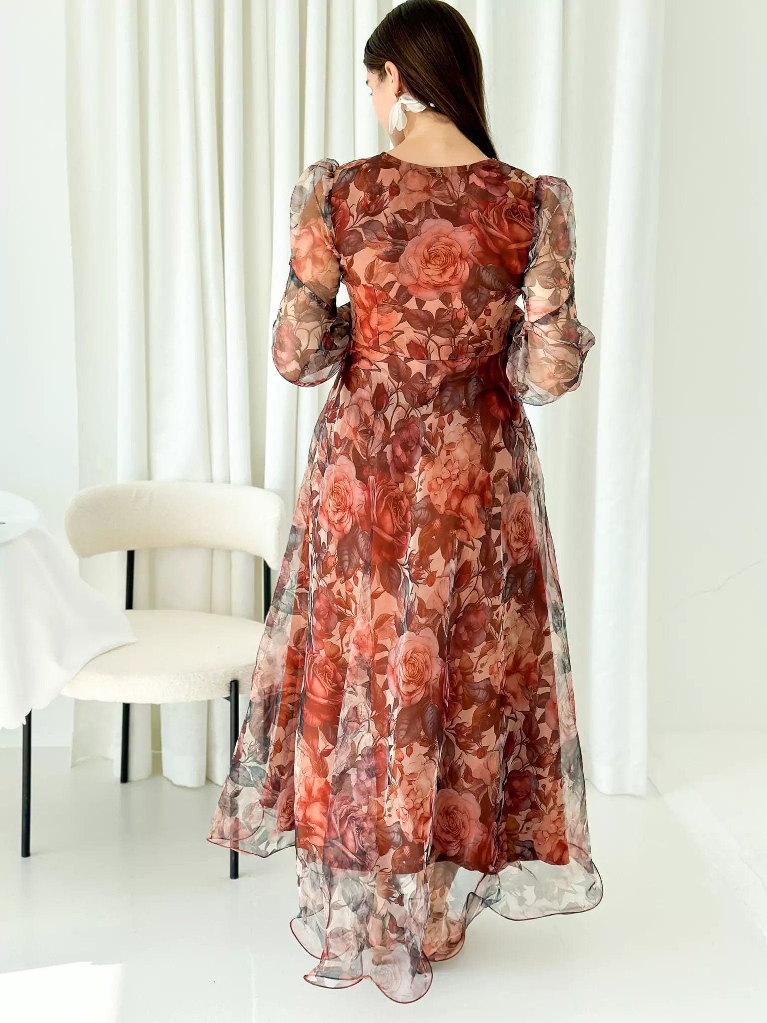 Orchid Floral Organza Dress