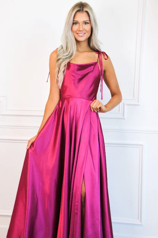 Tonight's the Night Satin Formal Dress: Magenta