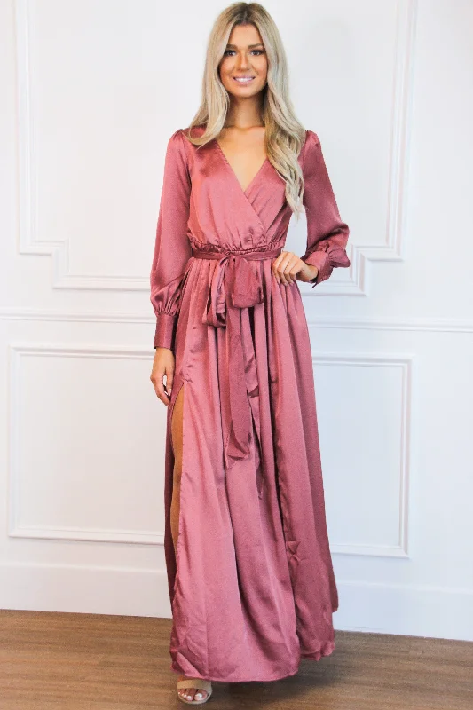 Winter Beauty Maxi Dress: Mauve