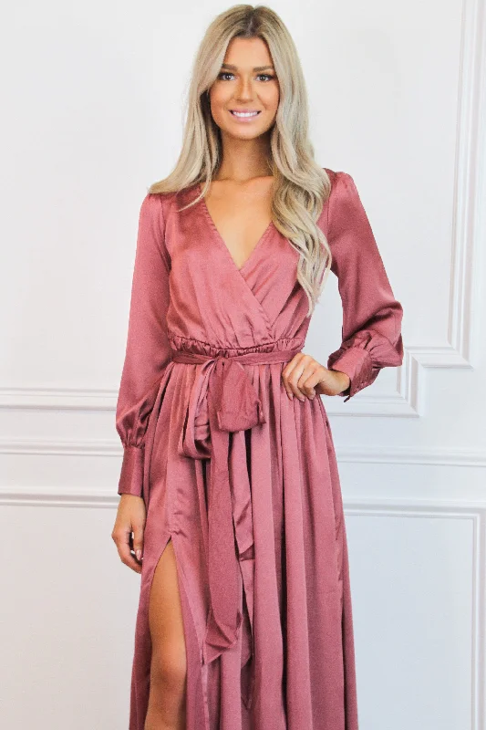 Winter Beauty Maxi Dress: Mauve