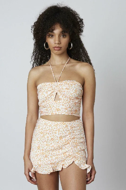 Abigail Orange Floral Two Piece Dress Set