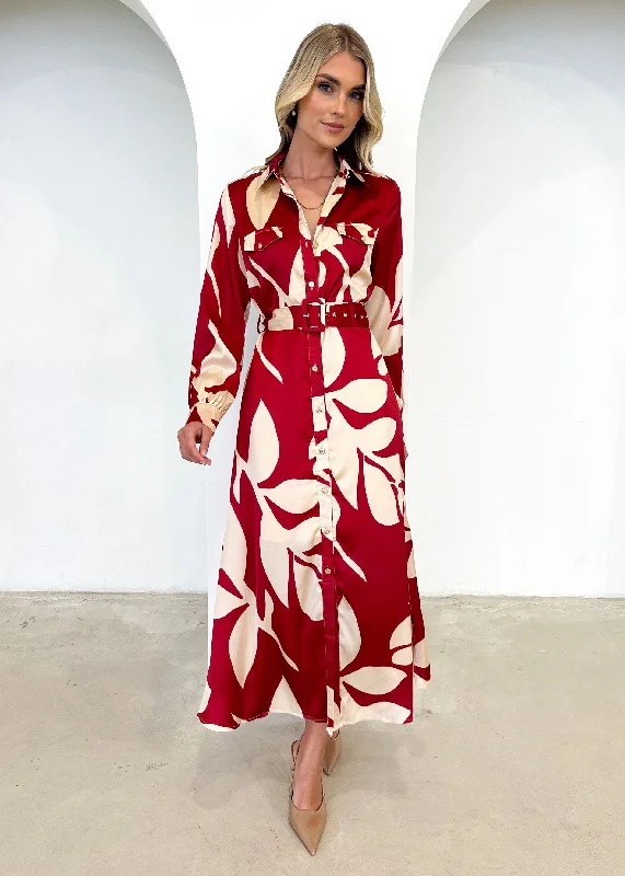 Awler Midi Dress - Ruby Leaf