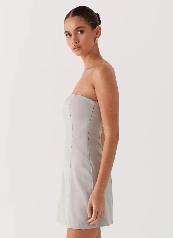 Ayanna Strapless Mini Dress - Grey