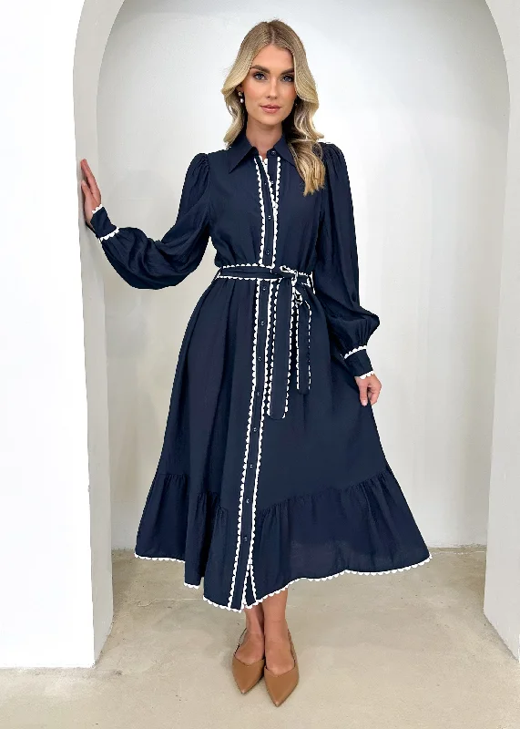 Cove Midi Dress - Navy