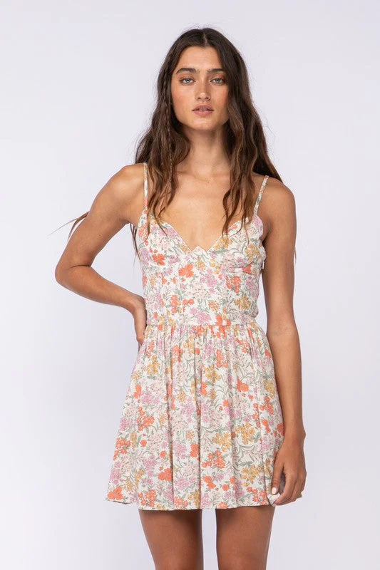 Dalia Cream Elfin Garden Print Cami Dress