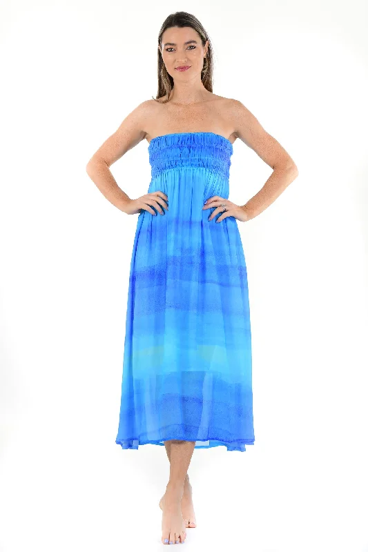 Rio Dress / Blue Watercolor