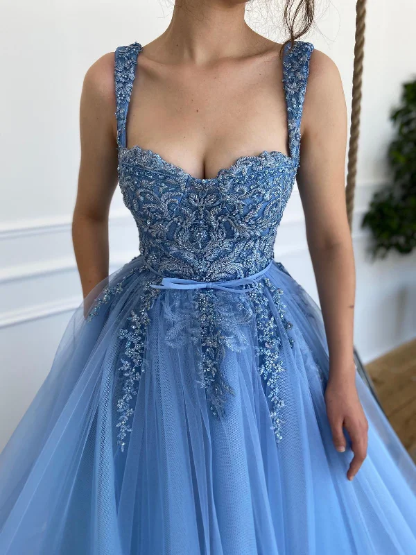 Dreamy Cerulean Laced Gown