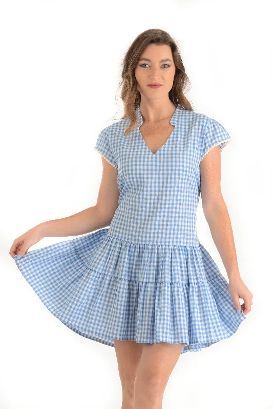 Emma Dress / Blue Gingham