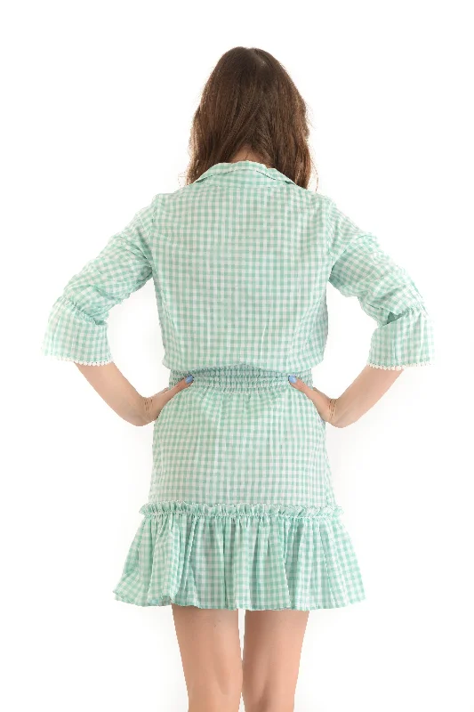 Mia Dress / Lime Gingham