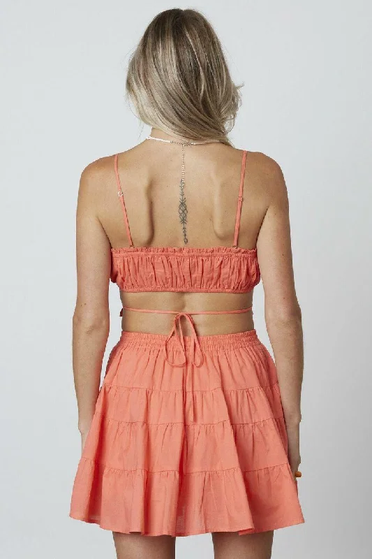 Evelyn Peach Two-Piece Mini Dress