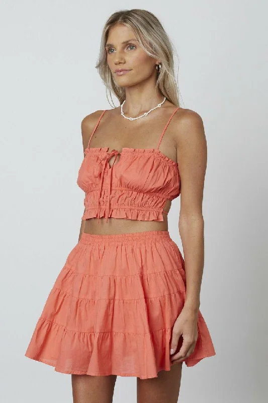 Evelyn Peach Two-Piece Mini Dress