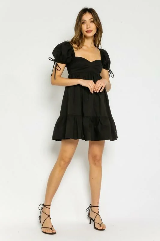 Jessie Black Babydoll Mini Dress