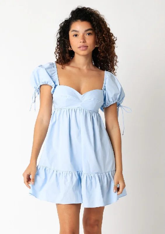 Jessie Light Blue Babydoll Mini Dress