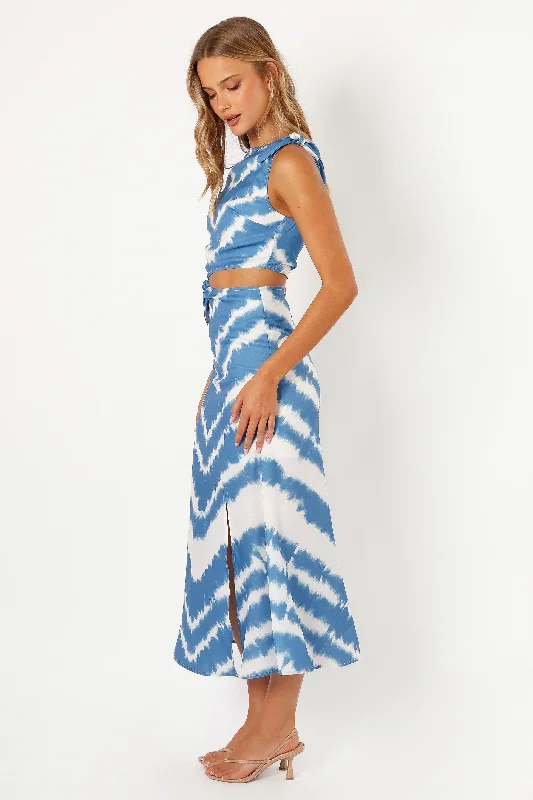 Miller Cut Out Midi Dress - Blue Tie Dye