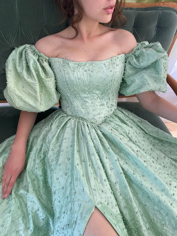 Minty Pearls Gown