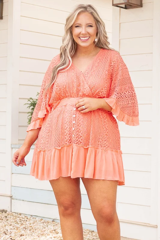 Not Your Intentions Romper, Coral