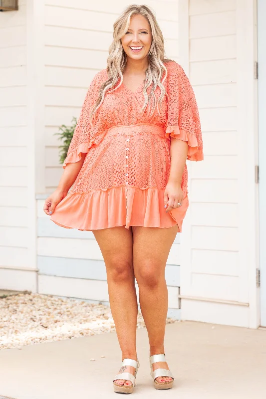 Not Your Intentions Romper, Coral