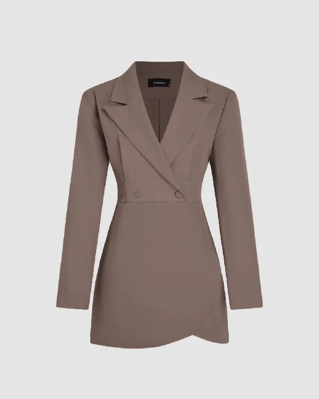 NYE Blazer Mini Dress in Brown