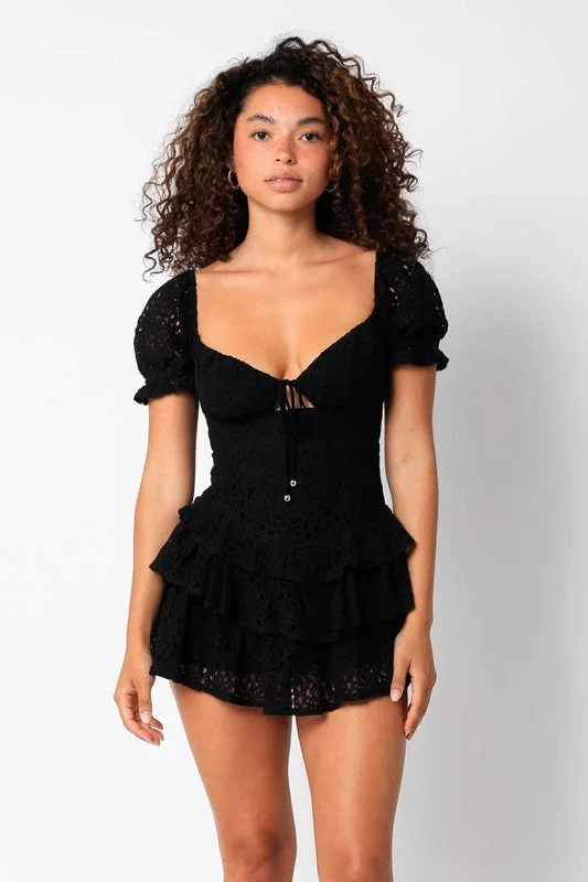 Penelope Black Lace Mini Dress