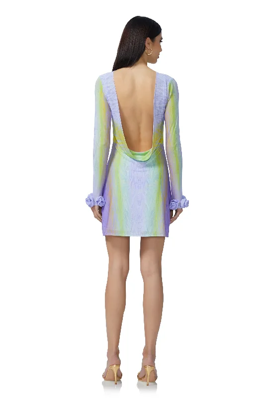 Shani Rosette Mini Dress - Placed Citrus Swirl