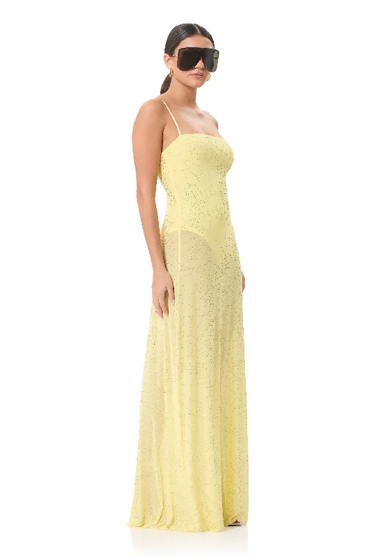 Shea Rhinestone Maxi Dress - Buttercup