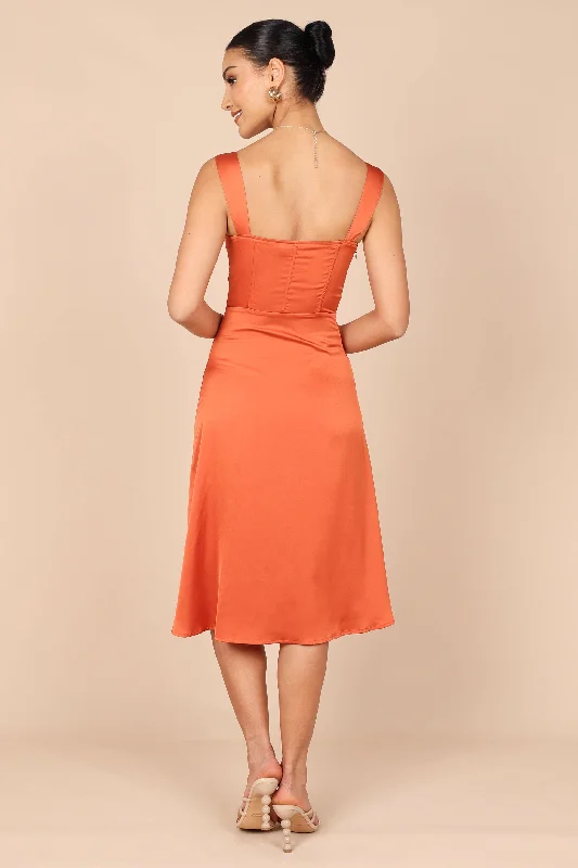 Siobhan Midi Dress - Rust