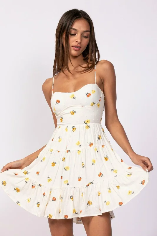 Smile So Sweet Cream Floral Mini Dress