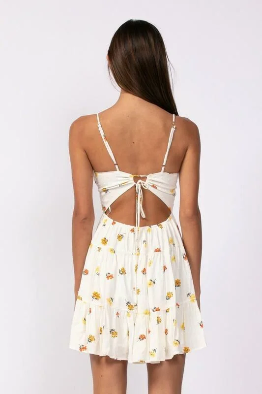 Smile So Sweet Cream Floral Mini Dress