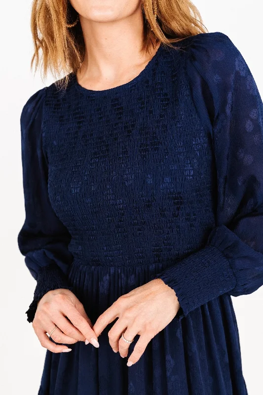 Stockholm Smocked Dress | Midnight Blue