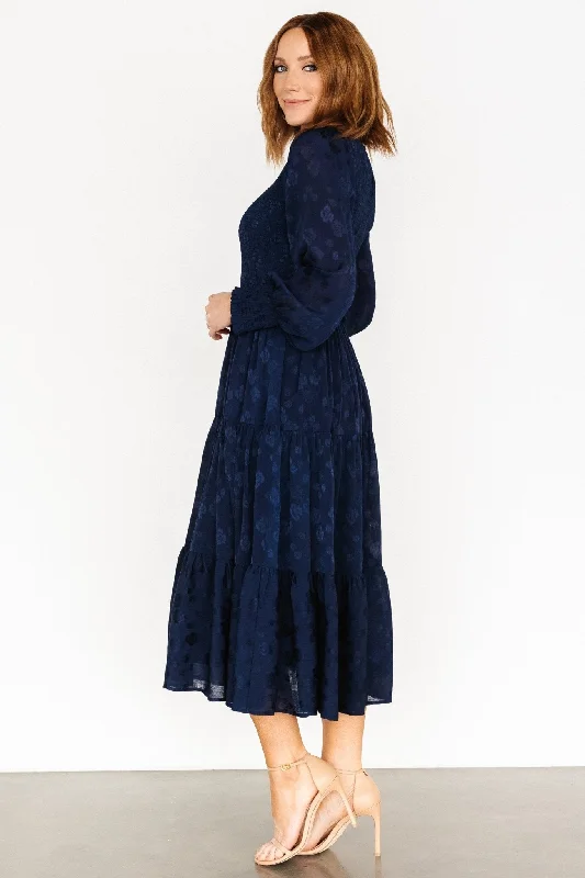 Stockholm Smocked Dress | Midnight Blue