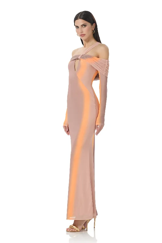 Sutton Maxi Dress - Orange Linear