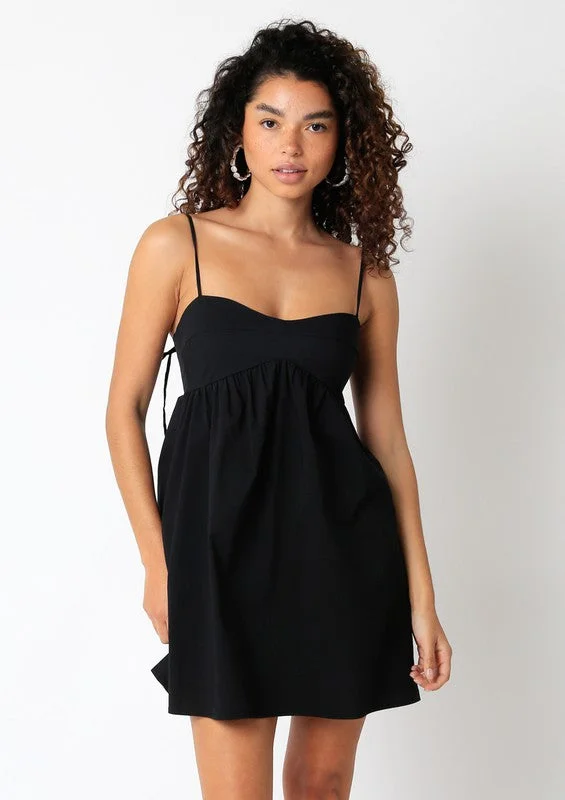 Vali Black Babydoll Cami Mini Dress