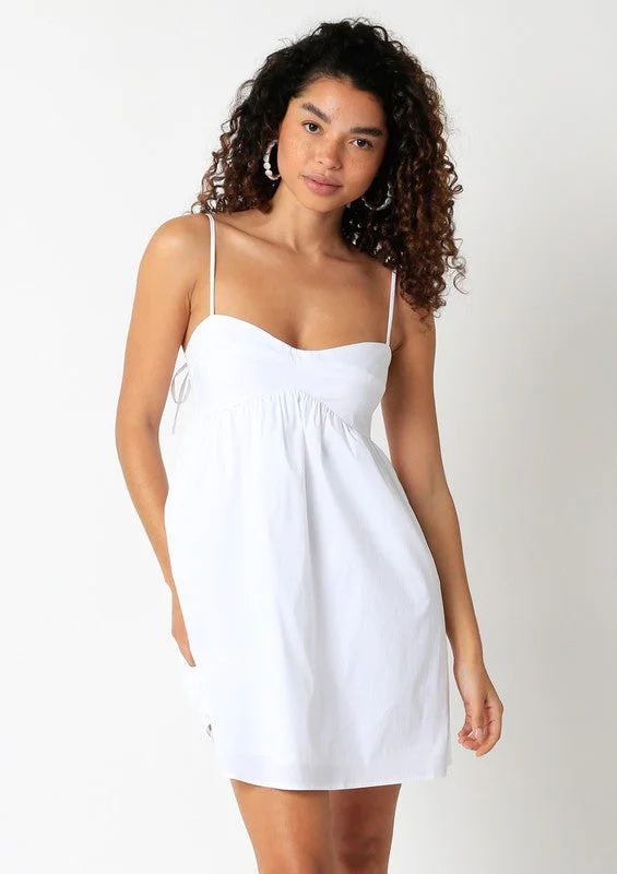 Vali White Babydoll Cami Mini Dress