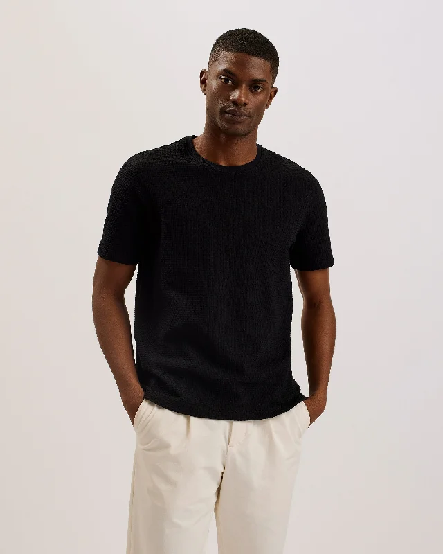 Curlys Ss Regular Textured T-Shirt Black