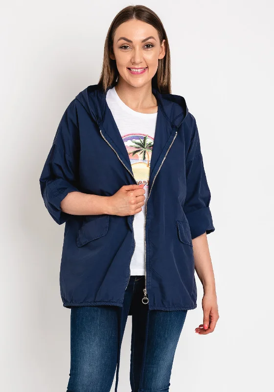 d.e.c.k. By Decollage One Size Crinkle Jacket, Navy