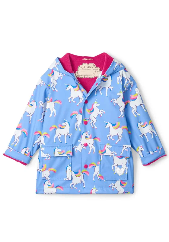 Hatley Girl Unicorn Sky Dance Waterproof Raincoat, Lilac