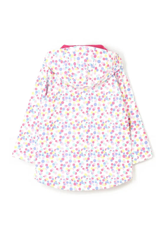 Little Lighthouse Girl Heidi Confetti Waterproof Jacket, White