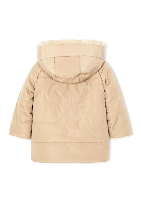 Mayoral Girl Reversible Puffer Jacket, Beige