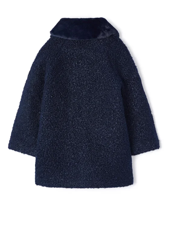 Mayoral Girl Long Sleeve Teddy Jacket, Navy