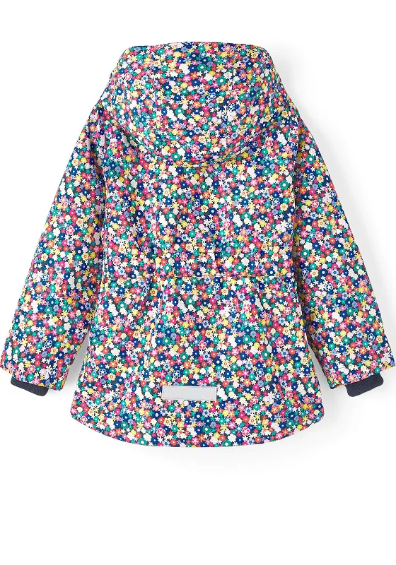 Name It Mini Girl Pop Flower Maxi Jacket, Dark Sapphire