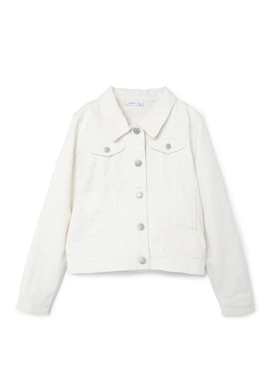 Name It Kid Girl Freja Twill Jacket, Bright White